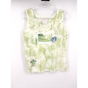 Play Alegre Hand Painted Tank Top Sealife Sea Turtle Size Medium Artistic Ocean